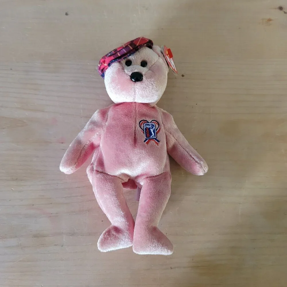 Ty Beanie Baby PGA Tour‎ ChariTee Bear With Plaid Cap